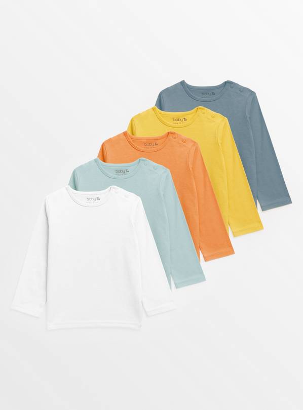Spring Tonal Long Sleeve Tops 5 Pack  Up to 3 mths